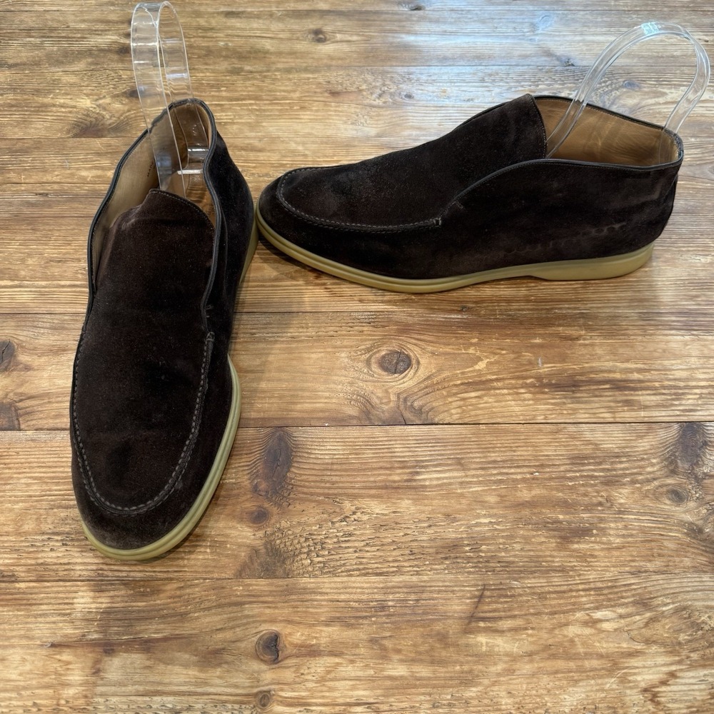 Size EU 45 1/29 (US 12.5) Loro Piana Open Walks Chukka Brown Suede Loafers EUC